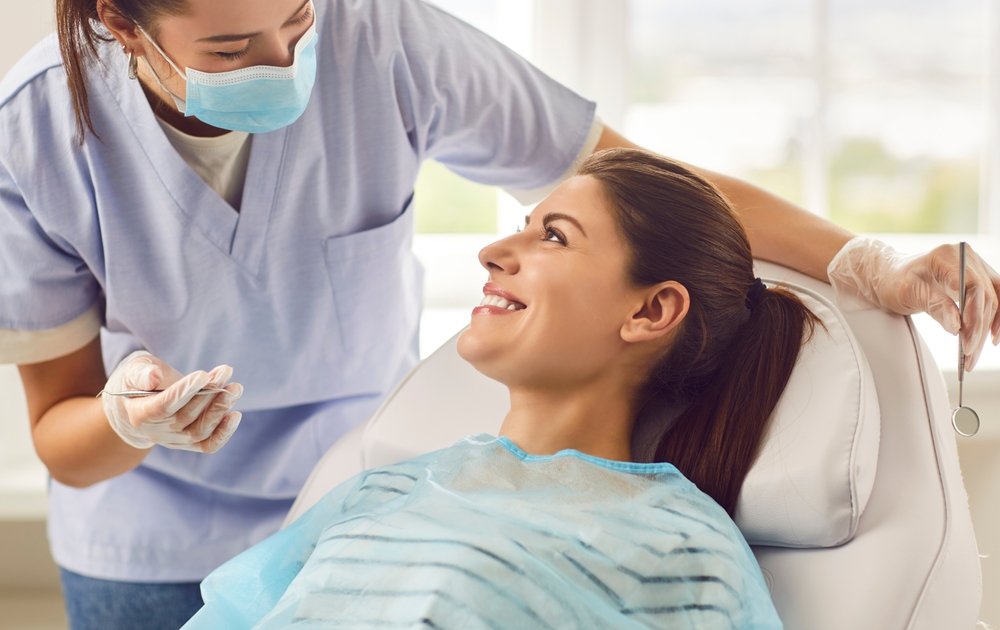 Patient smiling after dental care